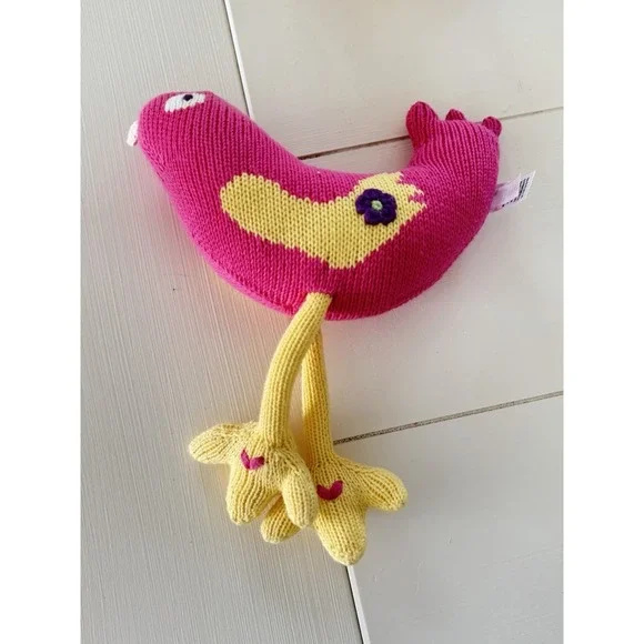 Hanna Andersson Pink Knit Bird Plush 9" - Picture 2 of 4